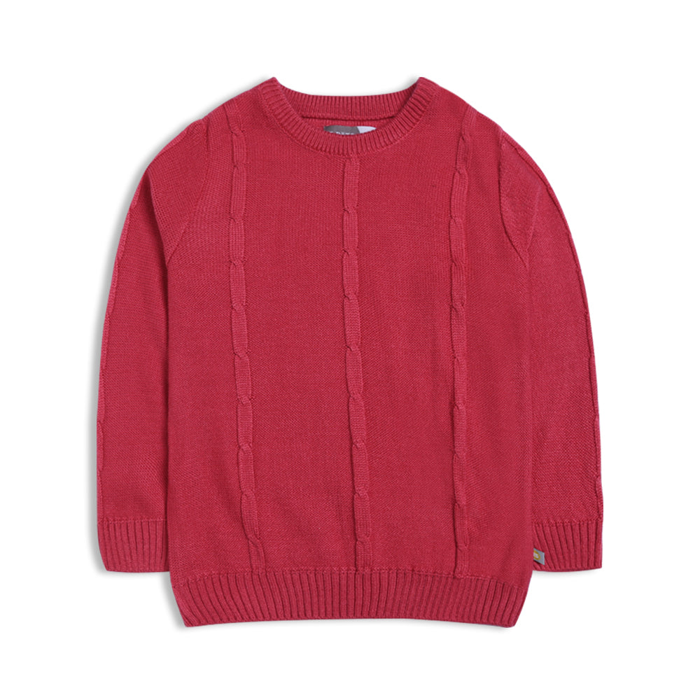 Girls Pink Cable Sweater