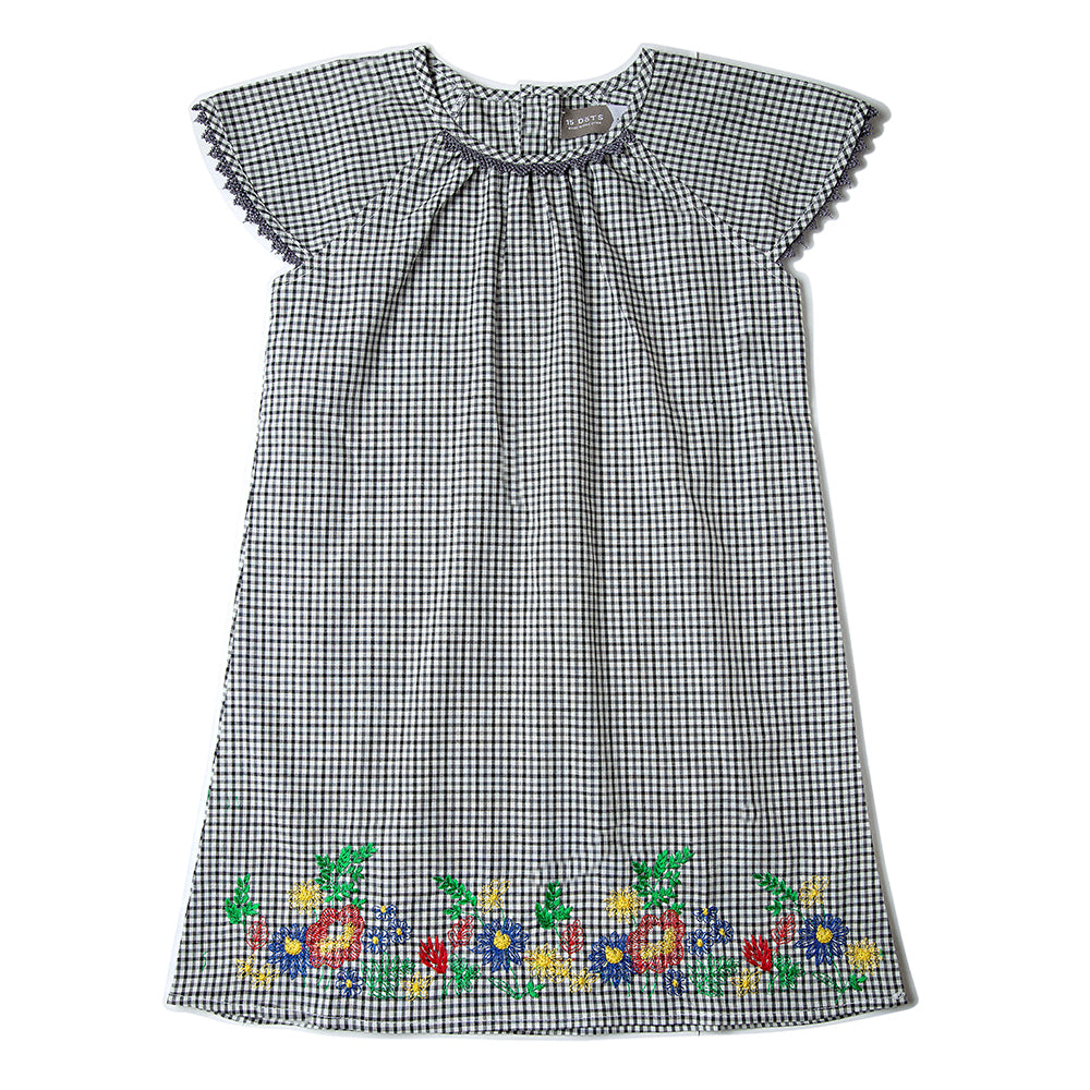 Girls Grey Embroidery Dress