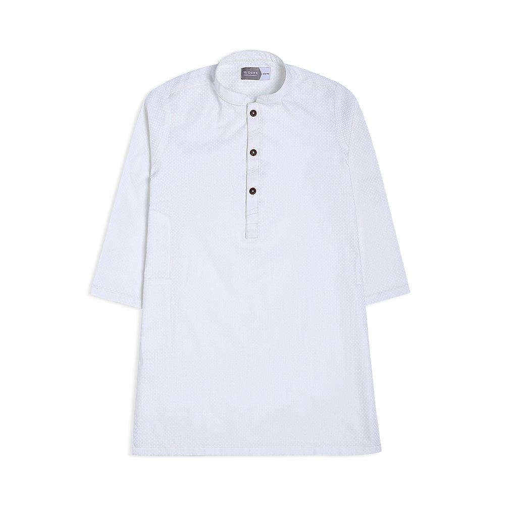 White Doted Boys Kurta