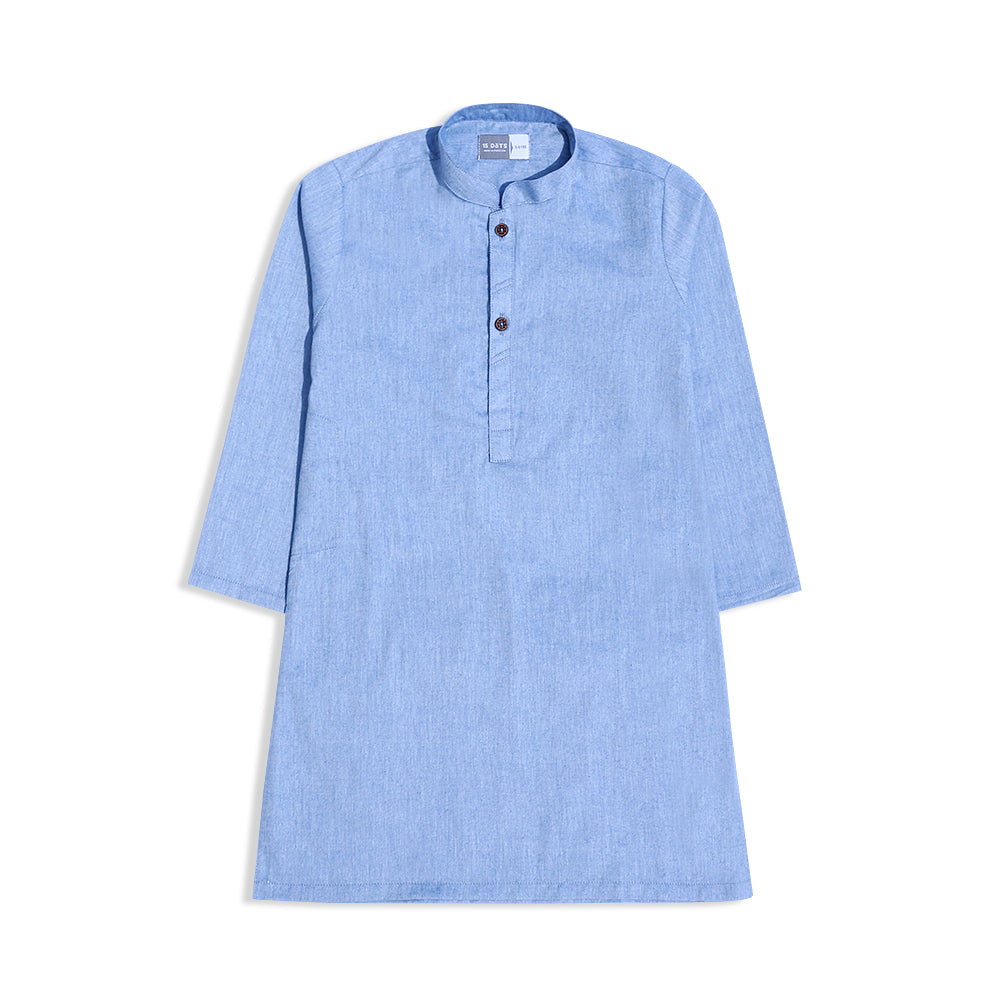 Blue Chamberay Boys Kurta