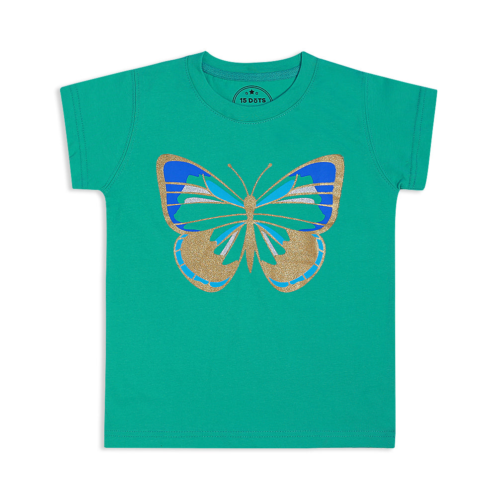 Butterfly Girls Green Tee