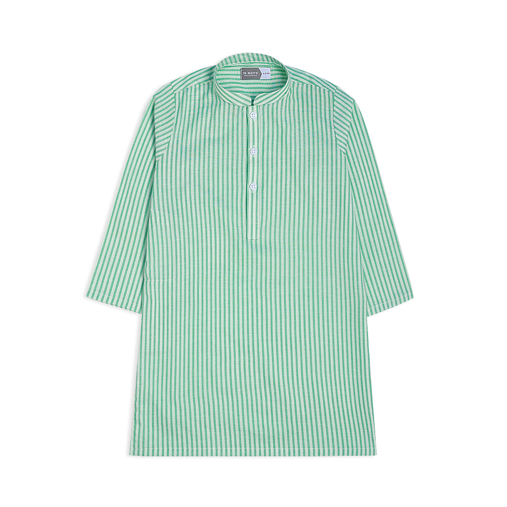 Green Stripe Boys Kurta