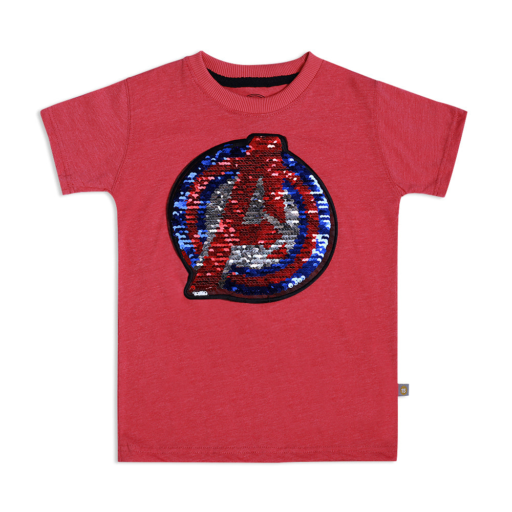 Avengers Boys Red Sequence Tee