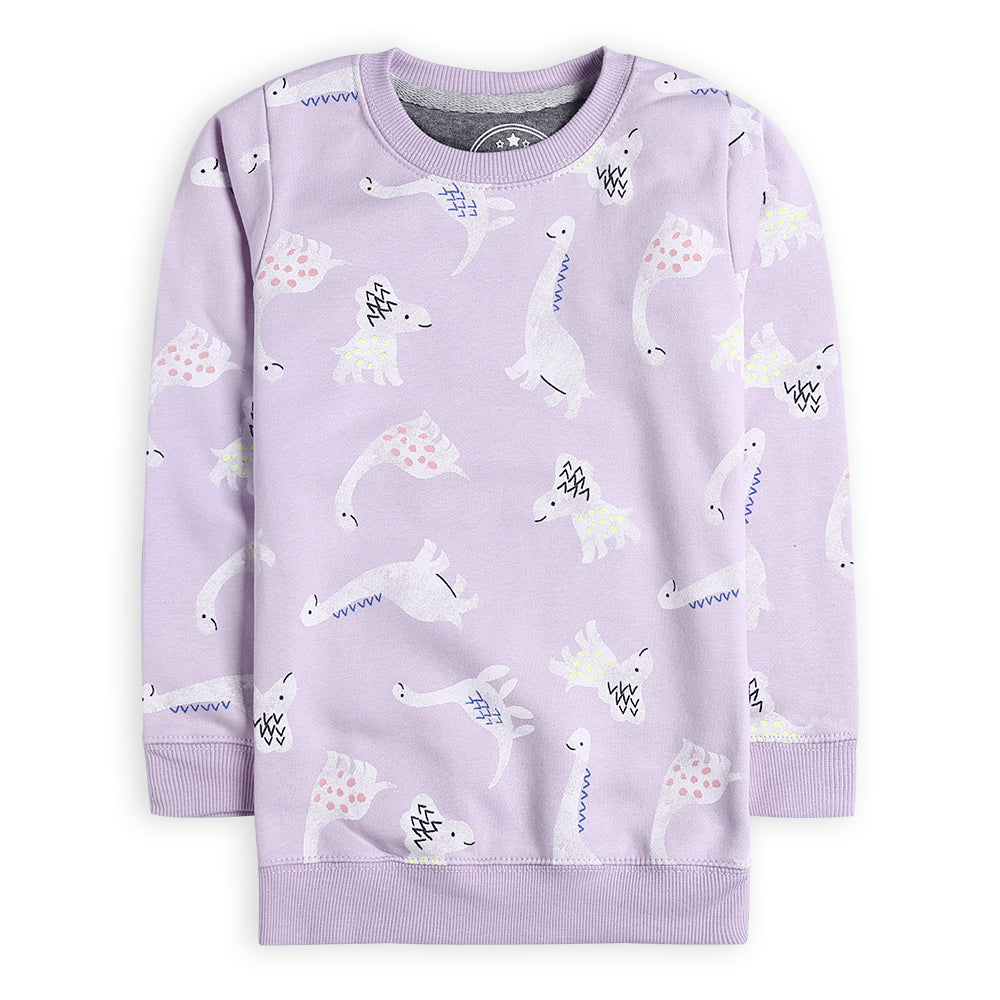 Girls Purpel Dino Sweatshirt