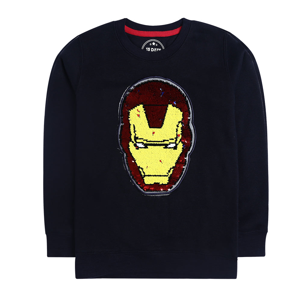 Boys Navy Ironman Sequence Sweatshirt