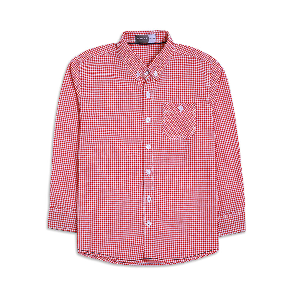 Boys Red Check Shirt